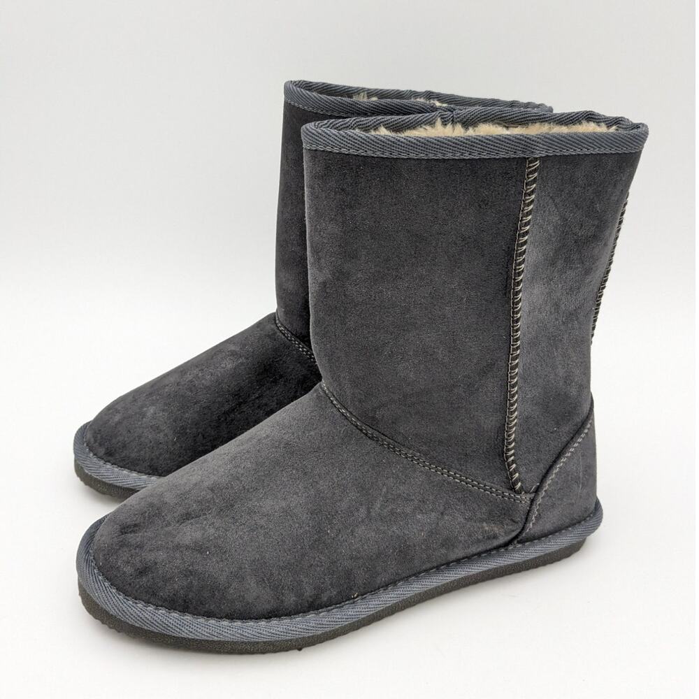 Harper Canyon Girls Winter Snow Boots Pull-On Faux Fur Lined Gray Size US3